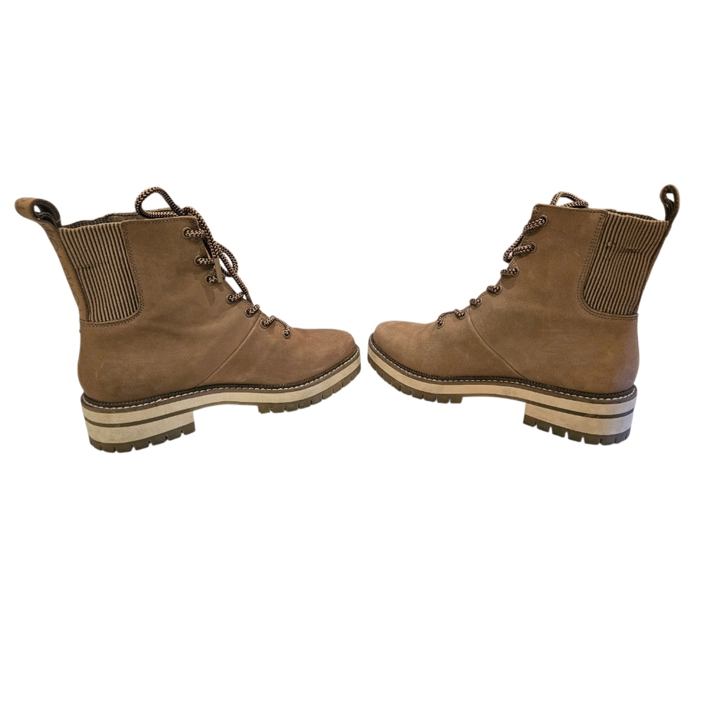 TOMS Frankie Boot Lace-up Sz.7.5 Tan Leather - Picture 9 of 16